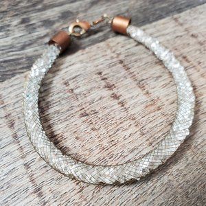 ❤️2/$10 Copper mesh bracelet filled with crystals